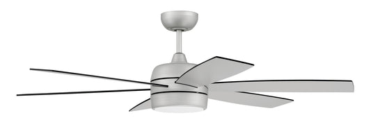 Craftmade Trevor 52-in Painted Nickel with Brushed Nickel Blades Integrated LED Indoor/Outdoor Smart Ceiling Fan with Light and Remote (6-Blade) TRV52PN6