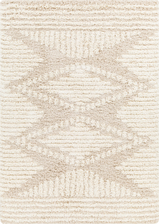 Livabliss Urban Shag 7 x 10 (ft) Flatweave Tan Rectangular Indoor Medallion Global Pet Friendly Area rug