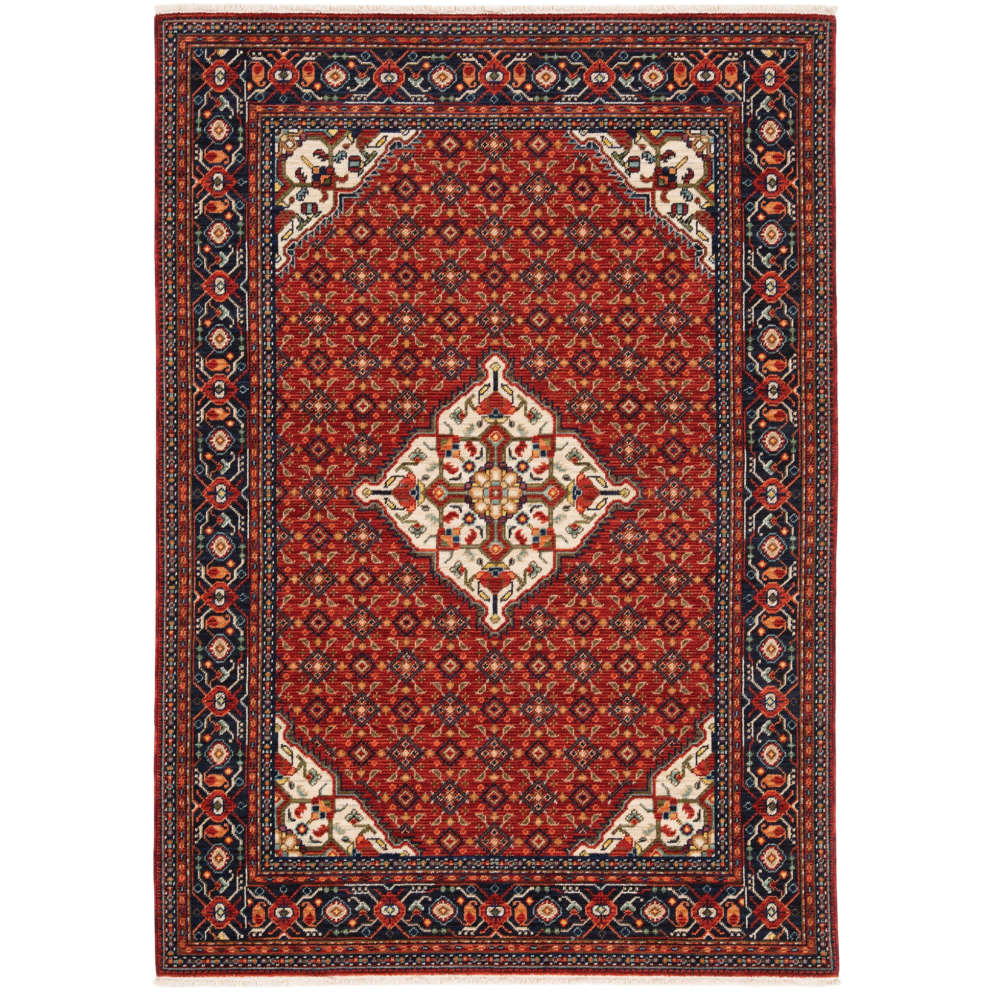Archer Lane Gadwall 5 x 8 (ft) Loomed Wool Red Rectangular Indoor Medallion Bohemian/Eclectic Pet Friendly Area rug
