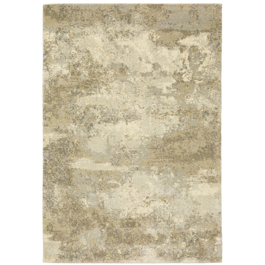 Archer Lane Beachwood 8 x 11 (ft) Loomed Gold Rectangular Indoor Abstract Bohemian/Eclectic Pet Friendly Area rug