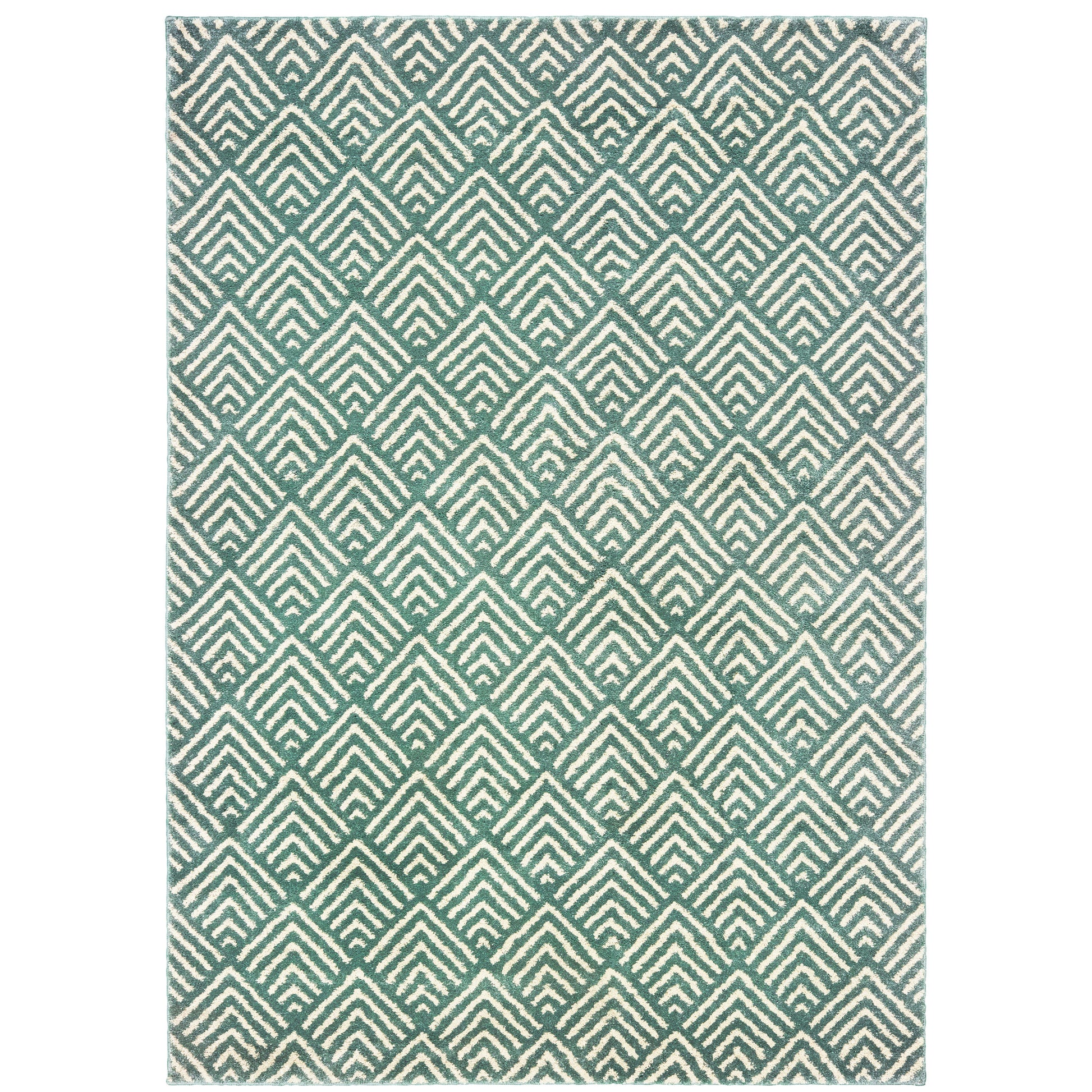 Archer Lane Bristol 6 x 9 (ft) Loomed Blue Rectangular Indoor Geometric Pet Friendly Area rug