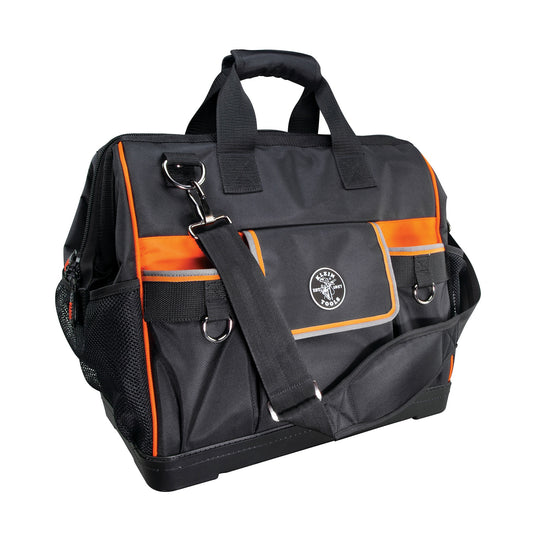 Klein Tools Tradesman Pro(TM) Wide-Open Tool Bag Black Ballistic Nylon 16.25-in Zippered Tool Bag 55469