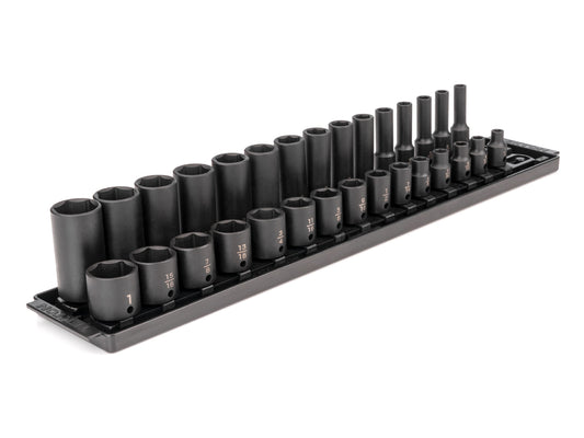 TEKTON 30-pc 3/8 in Dr S/D Impact Socket Set (1/4-1 in) 6p Tr 2Rl SID91210