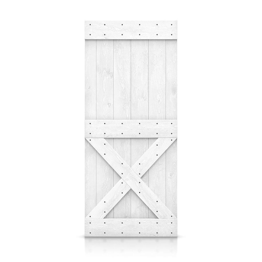 CALHOME 38-in x 84-in White Pine Wood Solid core Single Barn Door (Hardware Not Included)