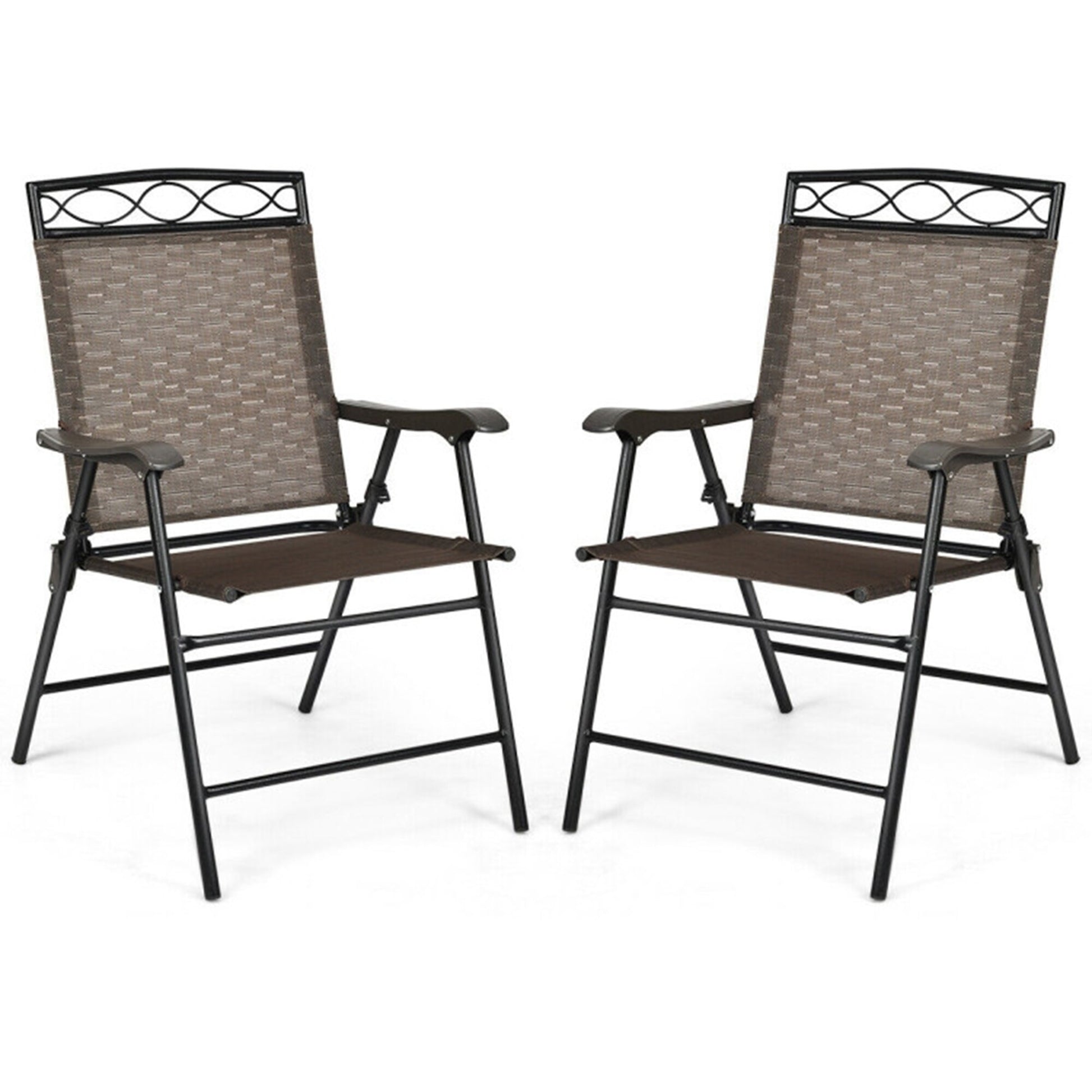 Mondawe Set of 2 Black Steel Frame Stationary Dining Chair with Mesh Seat