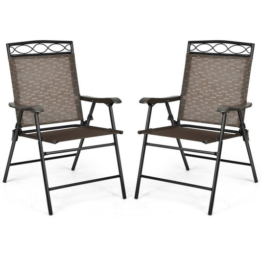Mondawe Set of 2 Black Steel Frame Stationary Dining Chair with Mesh Seat