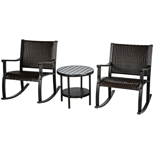 Forclover 3 -Piece Rattan Patio Conversation Set
