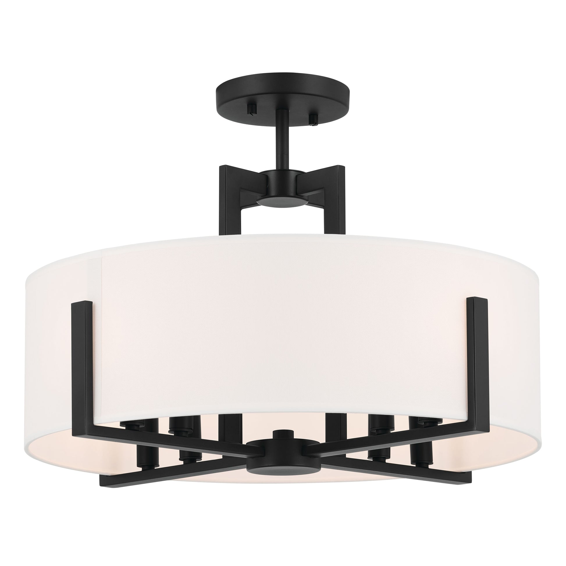 Kichler Malen 8 -Light 20-in Black Semi Flush Mount Light