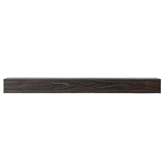 Modern Ember 72-in W x 5.5-in H x 9-in D Charcoal Pine Hollow Rustic Fireplace Mantel STOWE-72-CB
