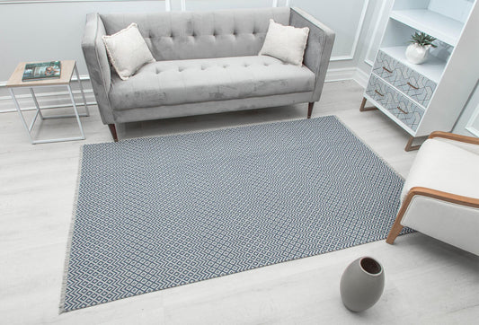 Rugs America Sloane 8 x 10 (ft) Loomed Cotton Seven Seas Rectangular Indoor Geometric Vintage Area rug