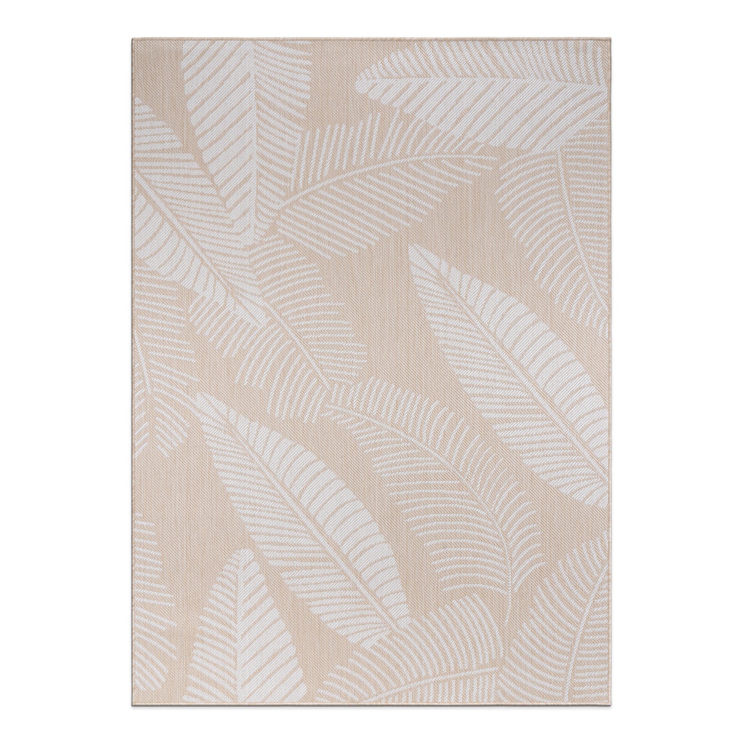 World Rug Gallery Summer 8 x 10 (ft) Loomed Natural Rectangular Indoor/Outdoor Floral/Botanical Tropical Pet Friendly Area rug