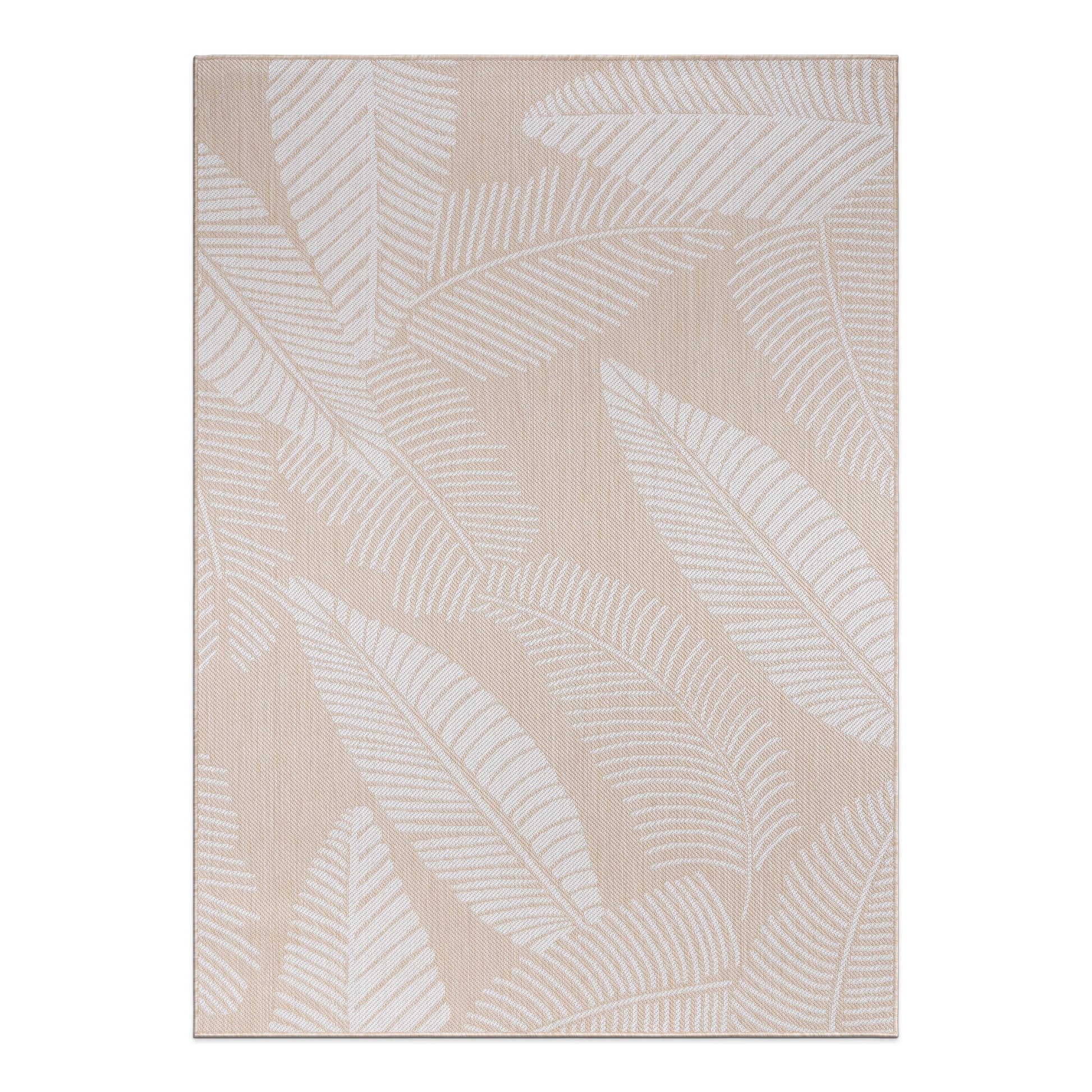 World Rug Gallery Summer 8 x 10 (ft) Loomed Natural Rectangular Indoor/Outdoor Floral/Botanical Tropical Pet Friendly Area rug