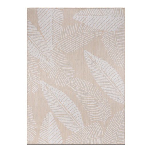 World Rug Gallery Summer 8 x 10 (ft) Loomed Natural Rectangular Indoor/Outdoor Floral/Botanical Tropical Pet Friendly Area rug