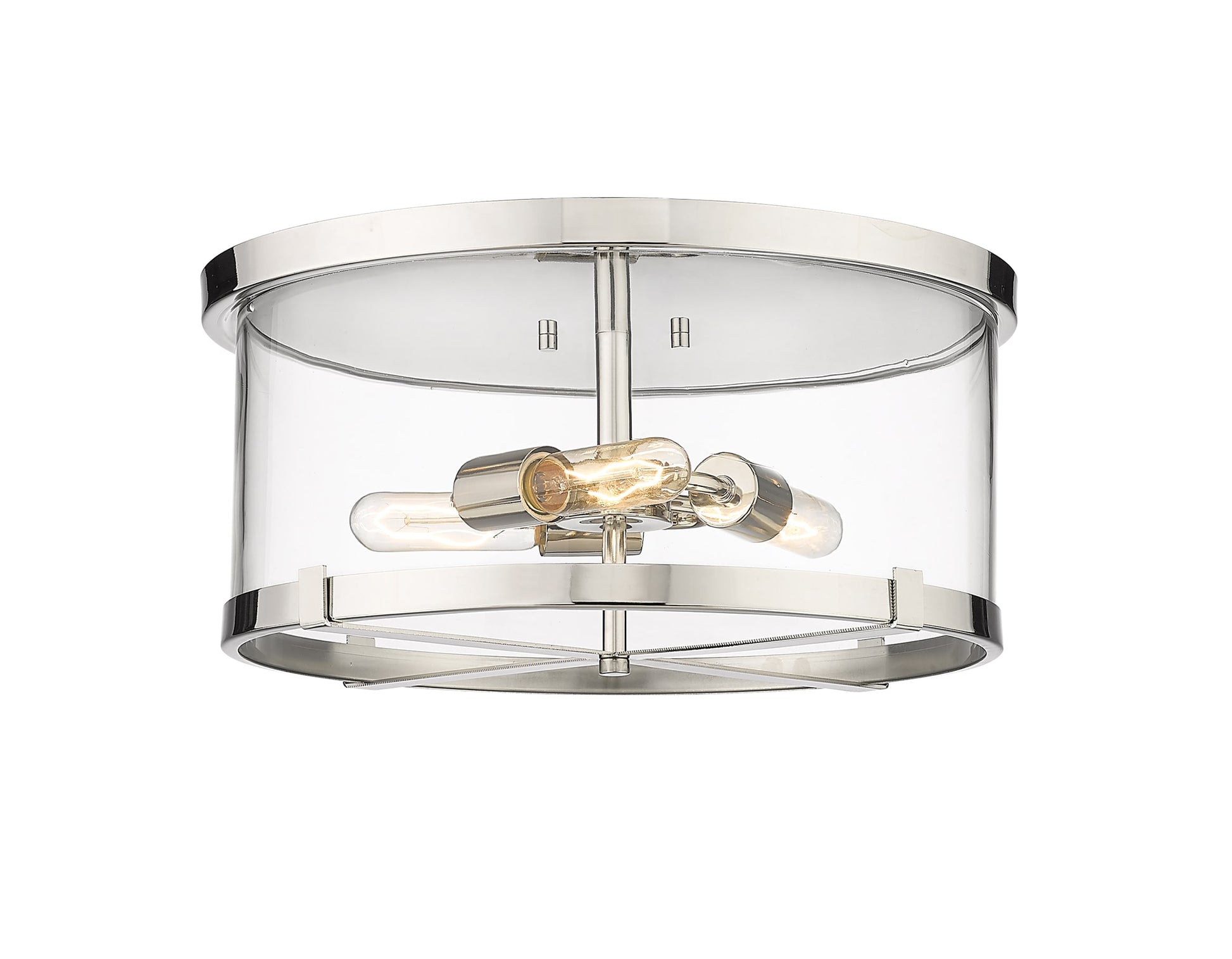 Z-Lite Callista 3 -Light 16.5-in Polished Nickel Flush Mount Light