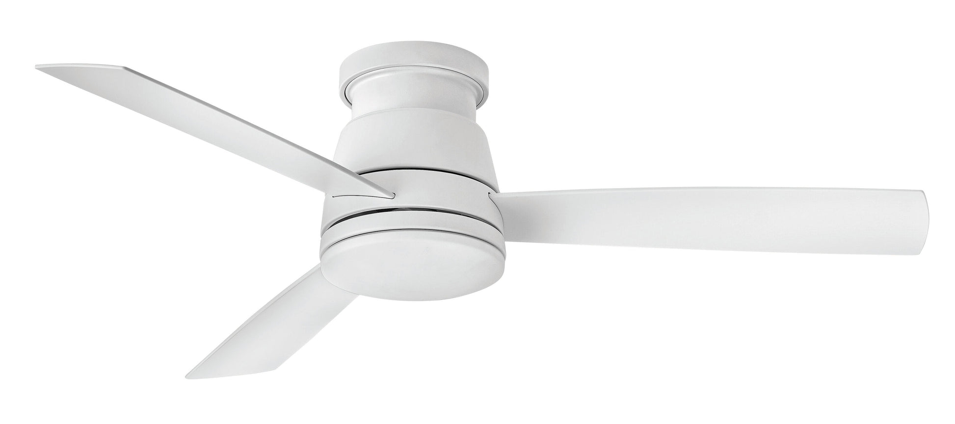 Hinkley Trey 52-in Matte White Integrated LED Indoor/Outdoor Flush Mount Smart Propeller Ceiling Fan with Light and Remote (3-Blade) 902752FMW-LWD