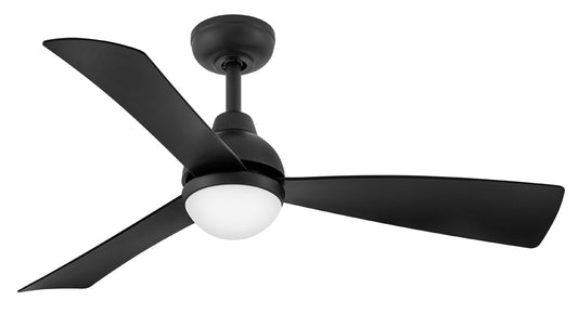 Hinkley Una 44-in Matte black Integrated LED Indoor Smart Ceiling Fan with Light and Remote (3-Blade) 905644FMB-LDD