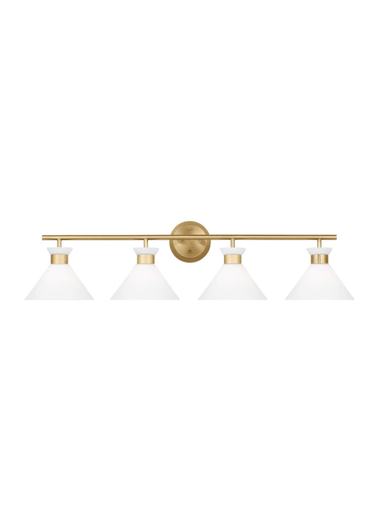 Scott Living Belcarra 36.75-in 4 -Light Satin Brass Modern/contemporary Vanity light