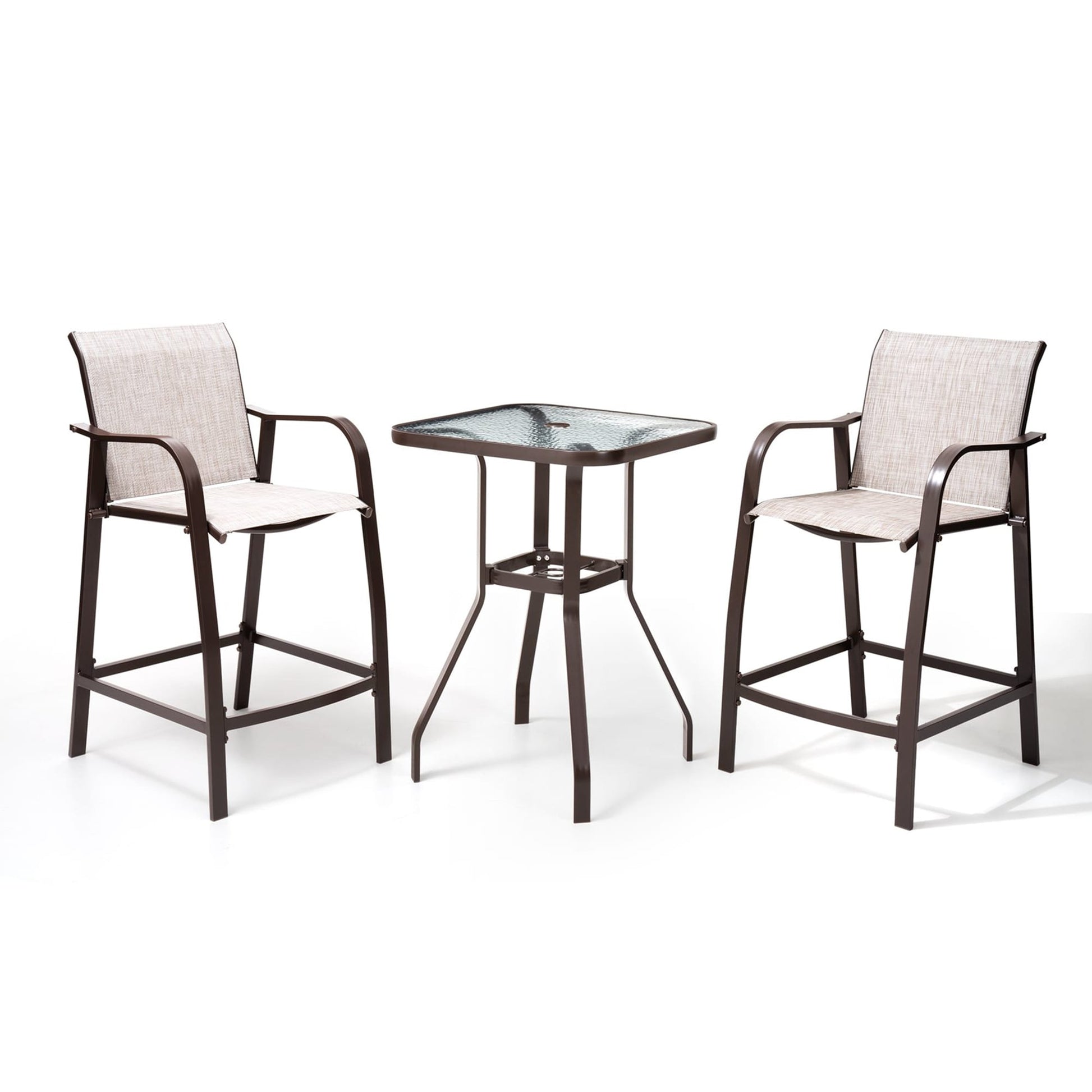 Pellebant bistro set 3 -Piece Patio Conversation Set with Off-white