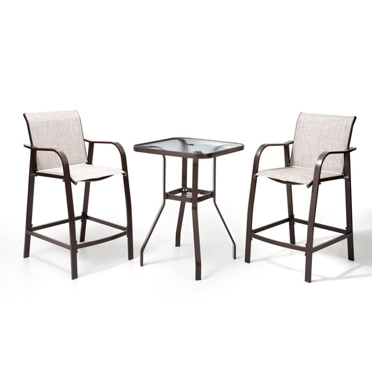 Pellebant bistro set 3 -Piece Patio Conversation Set with Off-white