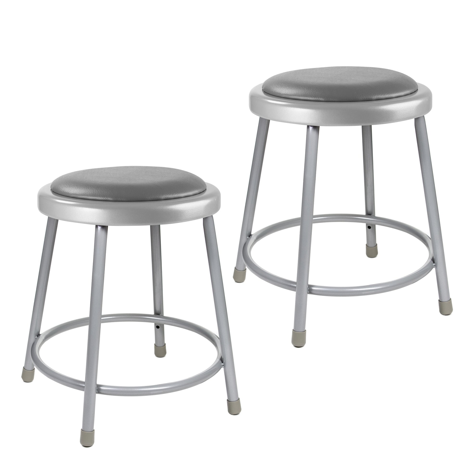 Hampden Furnishings Otto 18 Inch Padded Work Seat Stool (2-Pack) - Gray, 300 lbs. Weight Capacity, Versatile and Durable Steel Construction HMD6400AGY/2