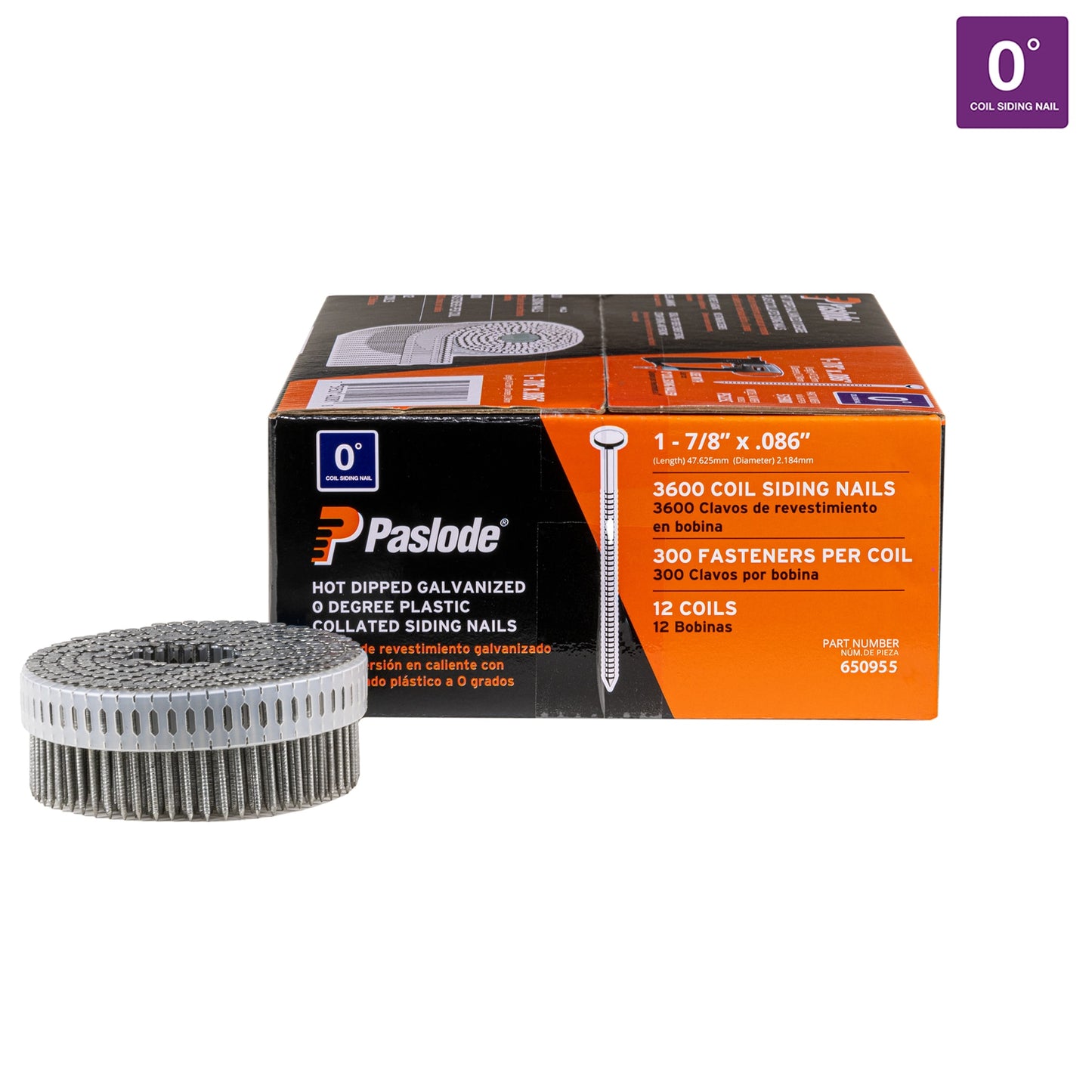 Paslode 1-7/8-in Hot-dipped Galvanized Ring Shank Collated Siding Nails (3600-Per Box) 650955