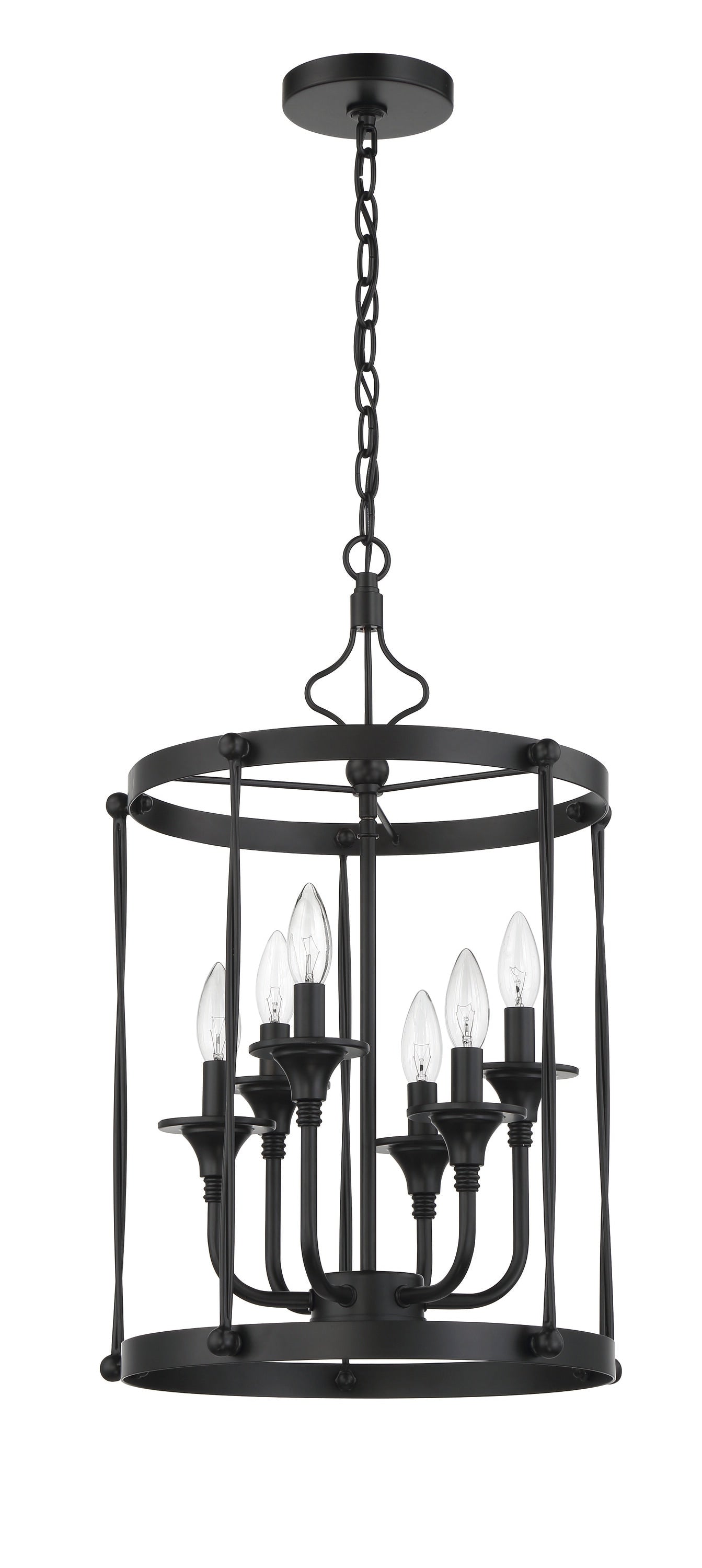 Craftmade Jolenne 6 -Light Flat Black Traditional Cylinder Medium Hanging Pendant light