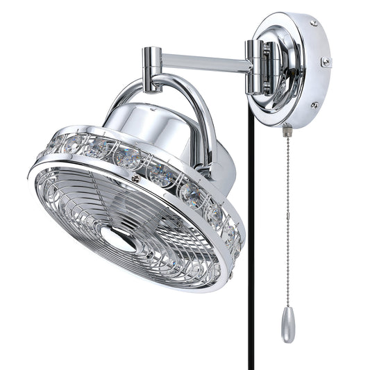 Parrot Uncle 10-in Indoor Chrome Wall Mounted Fan F6108BC110V
