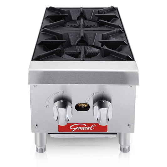 BevLes 12-in 2 Elements Stainless Steel Gas Hot Plate