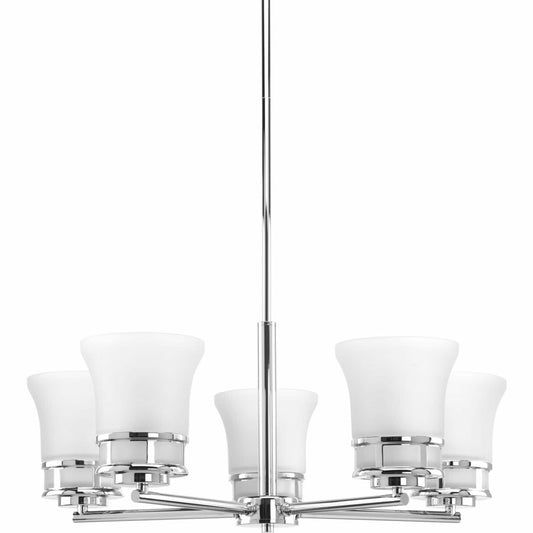 Progress Lighting Cascadia 5 -Light Polished Chrome Coastal For Use in Bedrooms, Dining Rooms, Foyers, Kitchens, Living Rooms Chandelier 797737