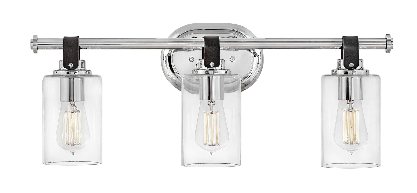 Hinkley Halstead 24-in 3 -Light Gloss Chrome Rustic Vanity light 5662917