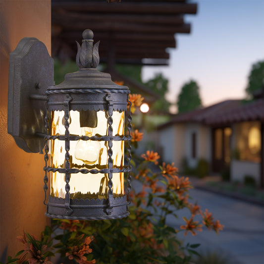 Minka Lavery Mallorca 1 -Light 16-in H Black Hardwired Outdoor Wall Light 1664983