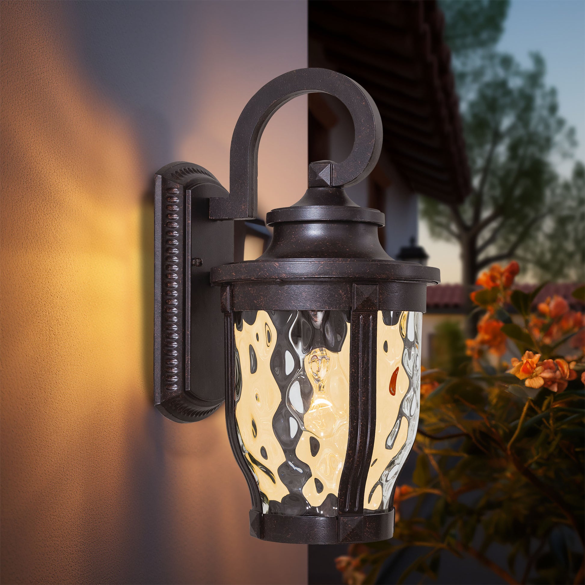 Minka Lavery Merrimack 12.25-in H Matte Black Hardwired Integrated LED Outdoor Wall Light 1664967