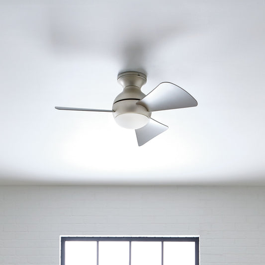 Kichler Sola 34-in Integrated LED Outdoor Downrod or Flush Mount Brushed Nickel with Silver Blades Ceiling Fan With Light ( 3 -Blade ) 1418389