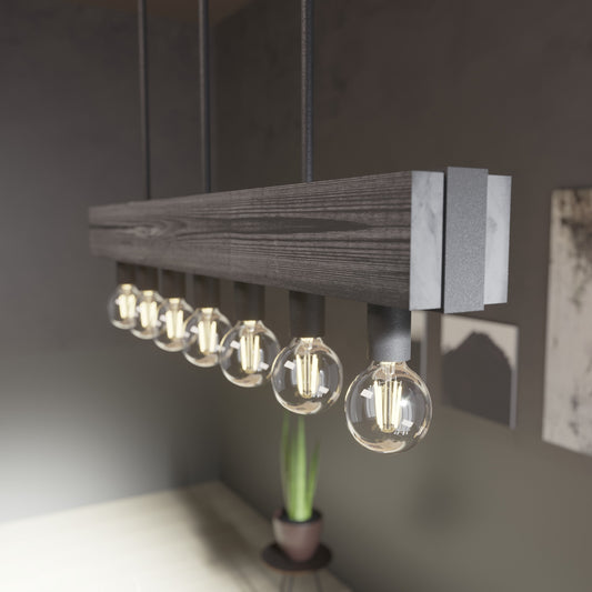 Hunter Donelson 7 -Light Matte Black Transitional For Use in Bedrooms, Dining Rooms, Foyers, Kitchens, Living Rooms Chandelier 3830529