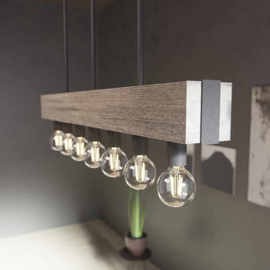 Hunter Donelson 7 -Light Matte Brown Transitional For Use in Bedrooms, Dining Rooms, Foyers, Kitchens, Living Rooms Chandelier 3830530