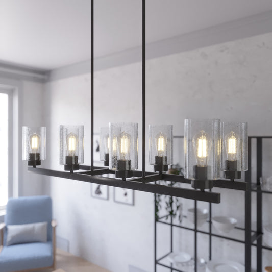 Hunter Hartland 8 -Light Matte Bronze Farmhouse For Use in Bedrooms, Dining Rooms, Foyers, Kitchens, Living Rooms Chandelier 3848159