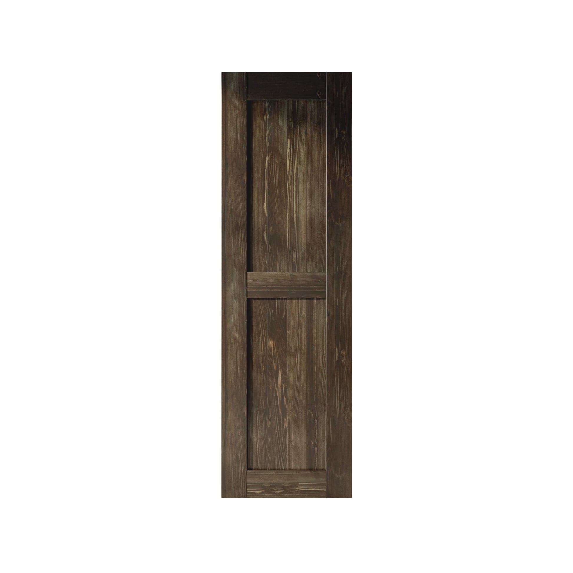 HOMACER 26-in x 84-in Ebony Mid-Bar Pine Wood Solid core Single Barn Door (Hardware Not Included)