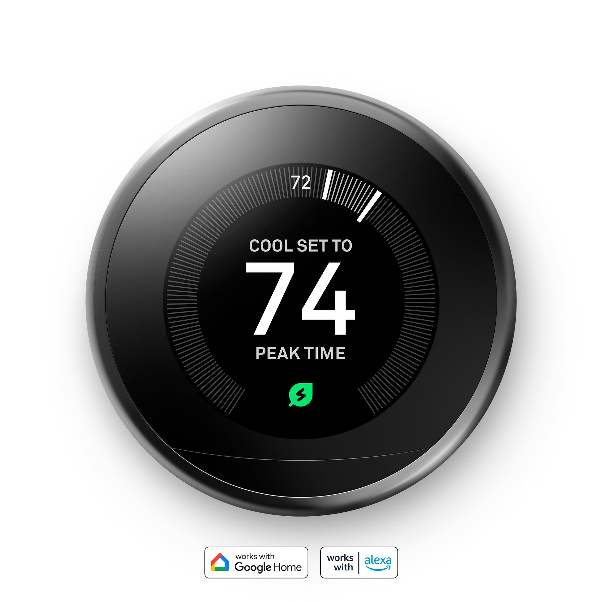 Google Nest Learning Smart Thermostat (3rd Generation) with WiFi Compatibility - Mirror Black T3018US