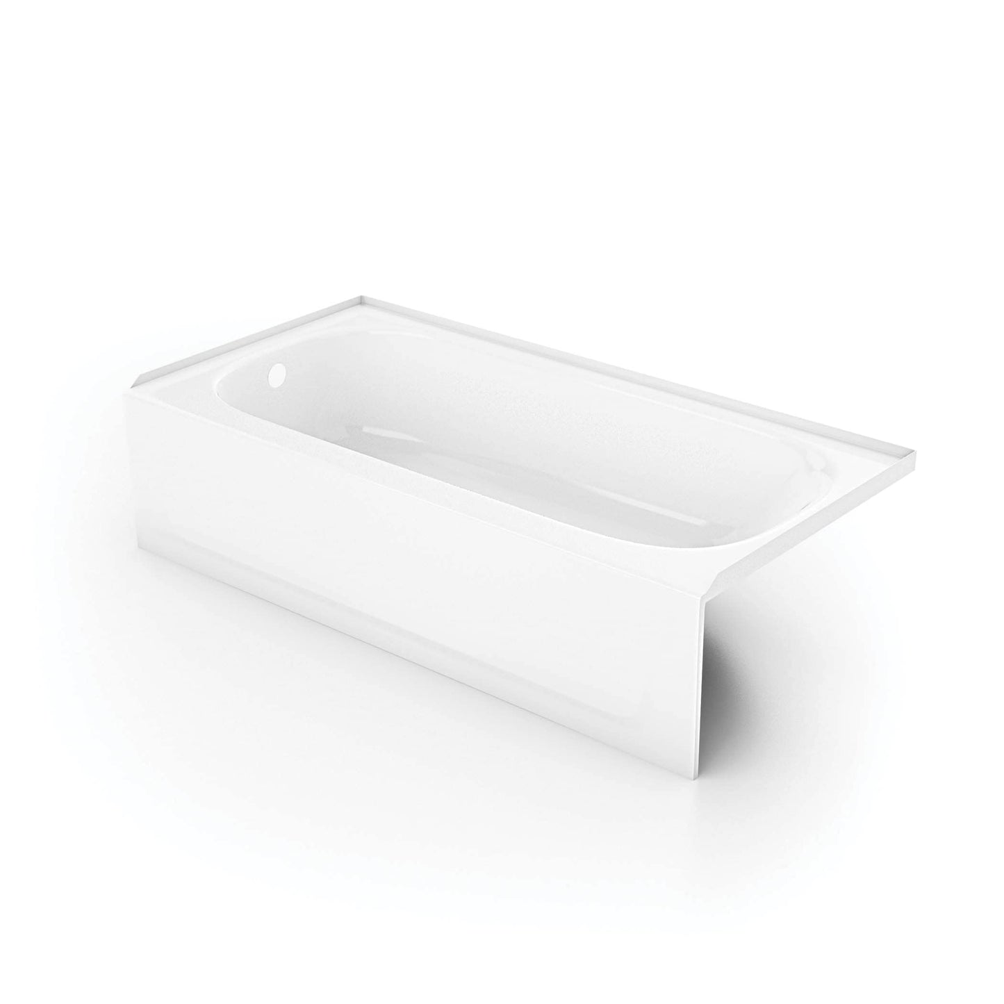MAAX Pro Steel 30-in x 54-in White Porcelain Enameled Steel Rectangle Alcove Soaking Bathtub ( Left Drain )
