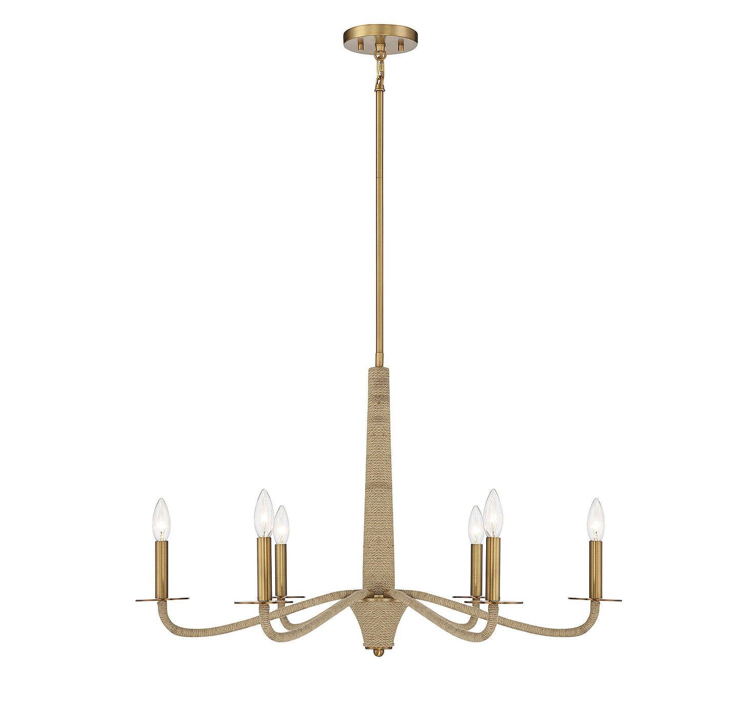Savoy House Cannon 6 -Light Brushed Brass Transitional For Use in Bedrooms, Dining Rooms, Foyers, Kitchens, Living Rooms Chandelier