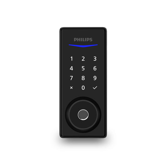 Philips Home Access 1000 Series Matte Black Electronic Deadbolt Fingerprint Touchscreen Keypad DDL210X-1H MB