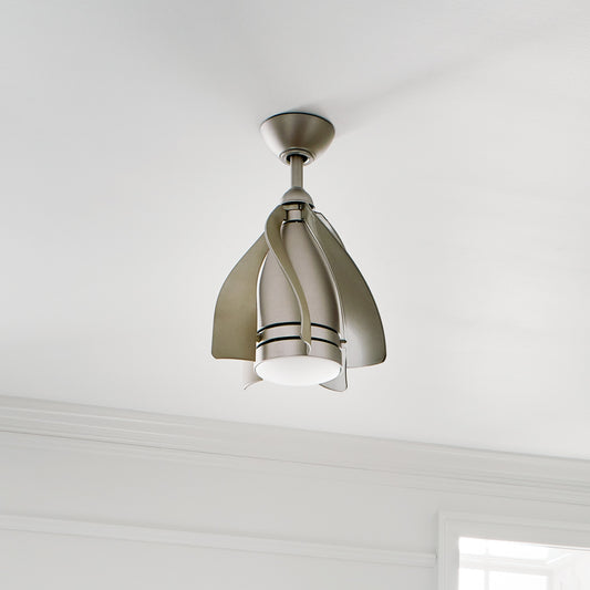 Kichler Terna 15-in Integrated LED Brushed Nickel with Champagne Blades Ceiling Fan With Light - Remote Included ( 5 -Blade ) 1449175