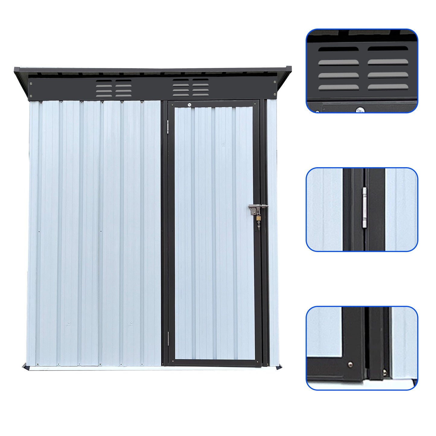 WELLFOR Galvanized steel Storage Shed