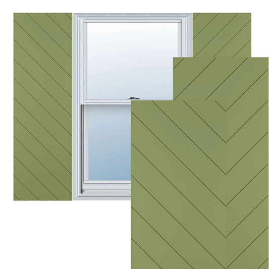 Ekena Millwork 15-in W x 49-in H Moss Green Flat panel Exterior Shutters ( 2 -Pack )