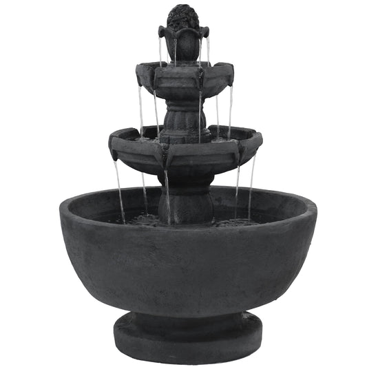 Sunnydaze Decor 34-in H Resin Tiered Outdoor Fountain Pump Included