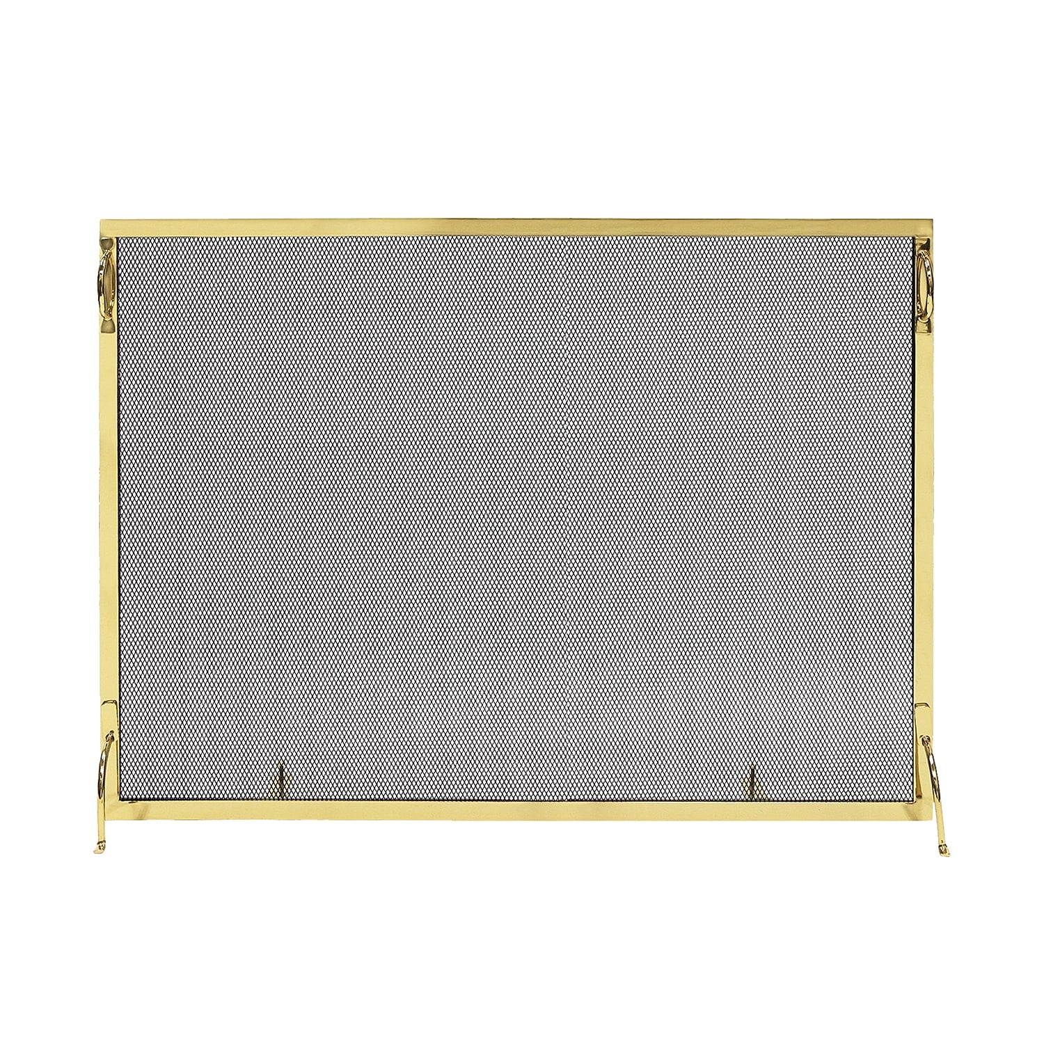 Minuteman International 8-in Polished Brass Iron 1 -Panel Flat Fireplace Screen