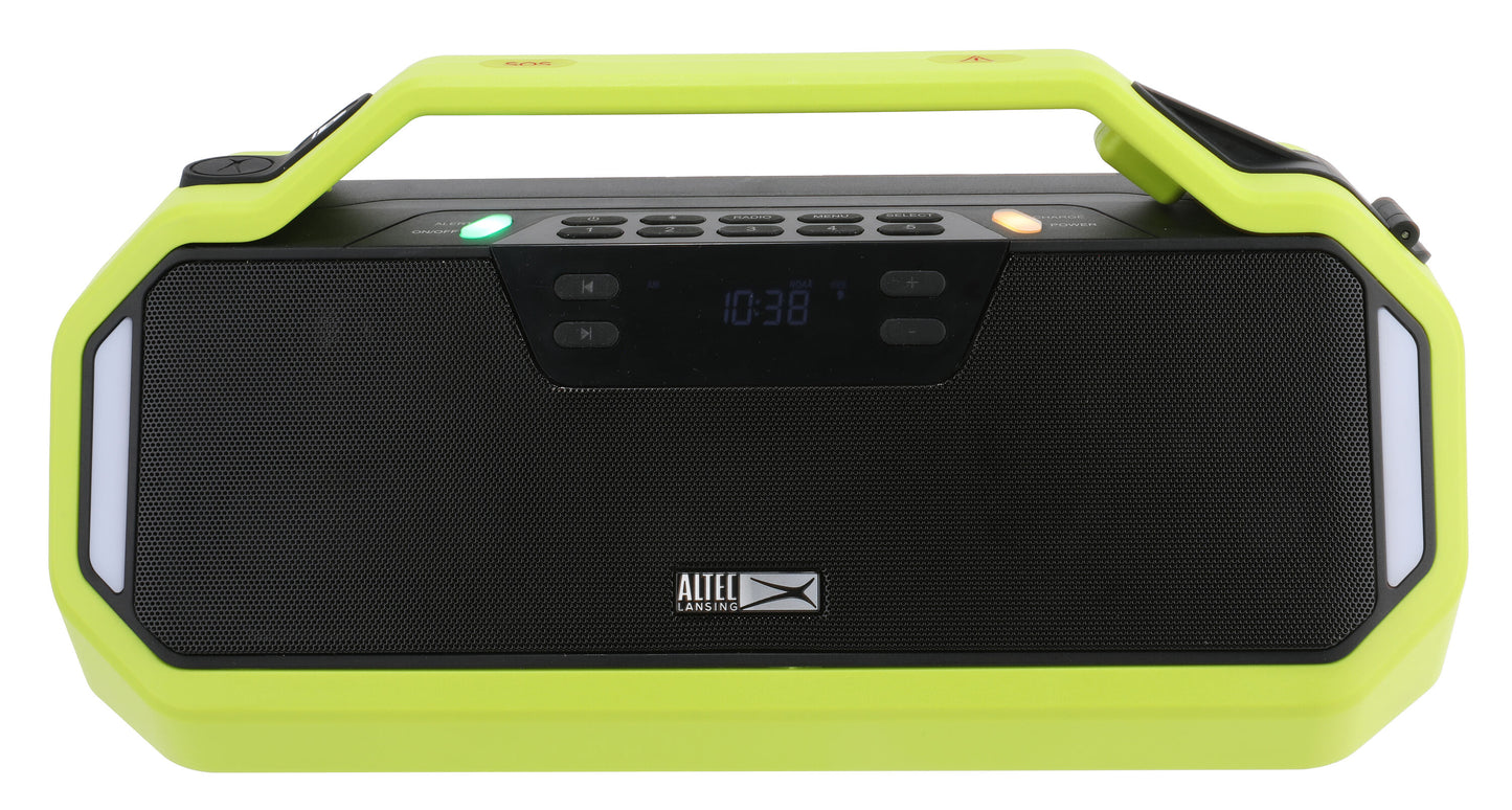 Altec Lansing StormChaser Emergency Weather Speaker 15-in Bluetooth Compatibility Indoor/Outdoor Portable Speaker IMT7012-GRN
