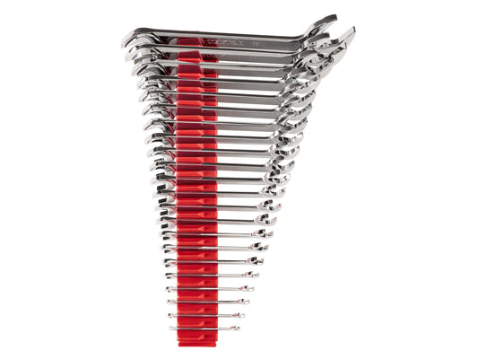 TEKTON 22-Piece Set Metric Angle Open End Wrench Includes Hard Case WAE95203