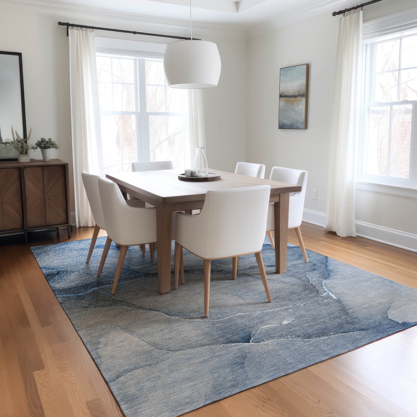 Addison Rugs Chantille ACN508BU 10 x 14 (ft) Blue Rectangular Indoor/Outdoor Abstract Machine washable Area rug