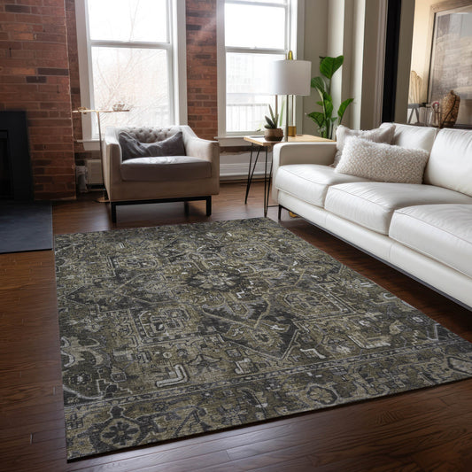 Addison Rugs Chantille ACN570TP 9 x 12 (ft) Taupe Rectangular Indoor/Outdoor Geometric Oriental Machine washable Area rug